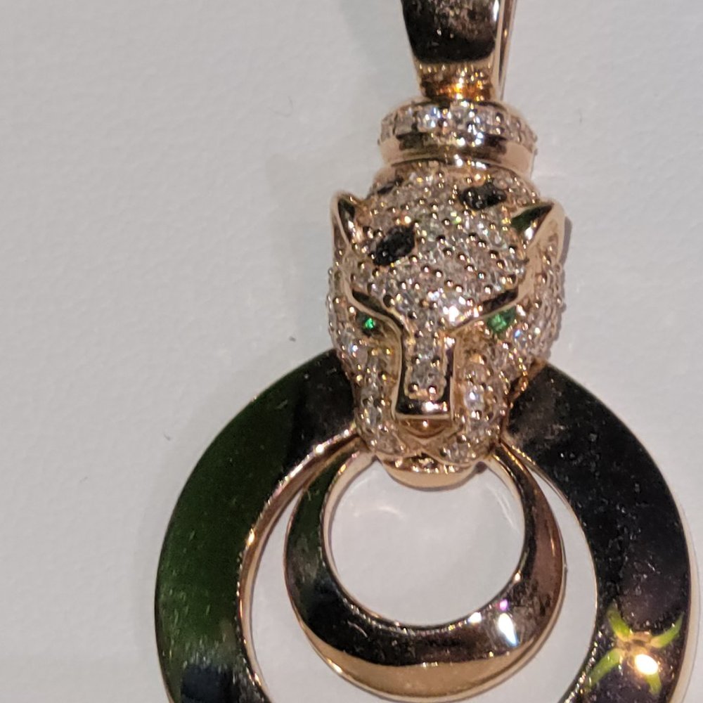 EFFY Rose Gold Diamond Panther NECKLACE - Picture 2 of 9